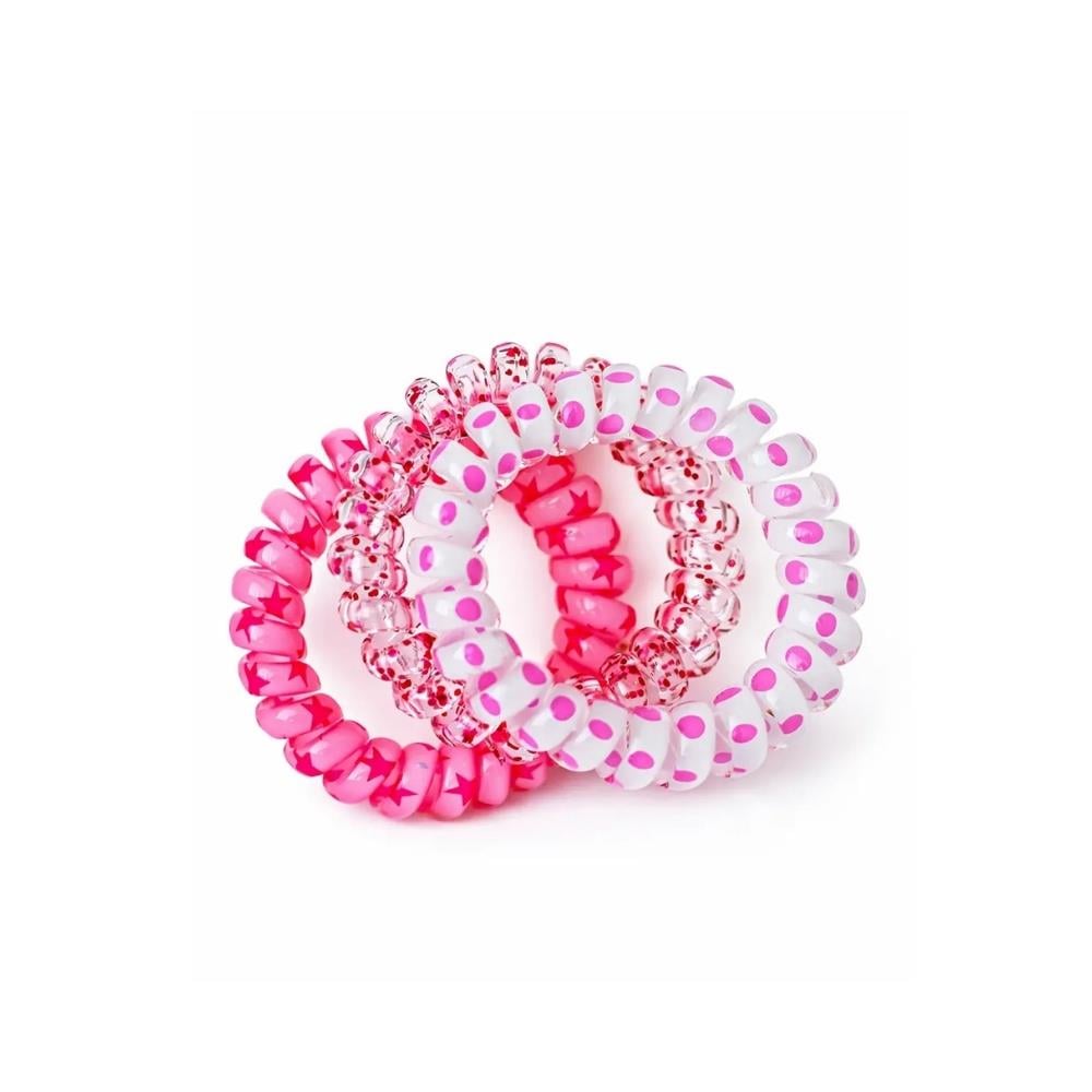Mini & Kids Hair Spiral Pink Stars