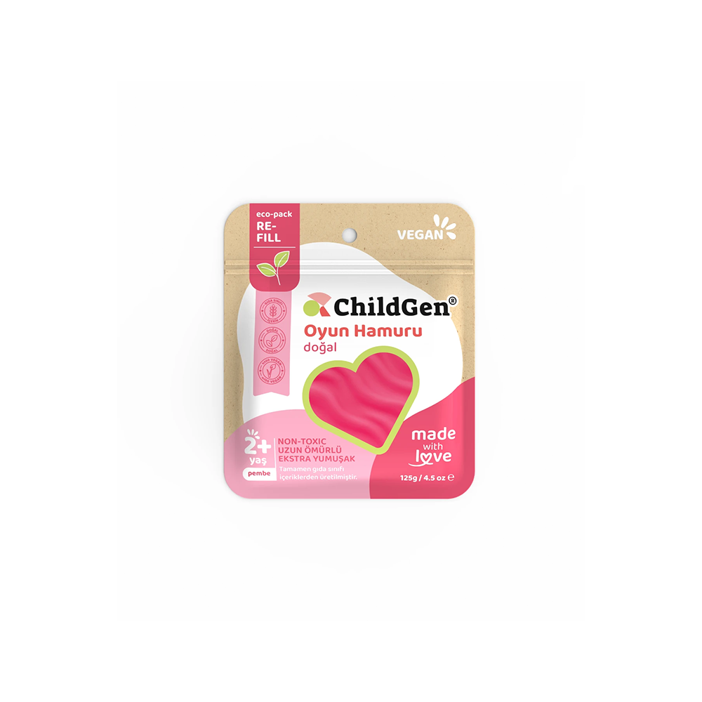 Childgen Play Dough Kartuş 125 gr Pembe Oyun Hamuru