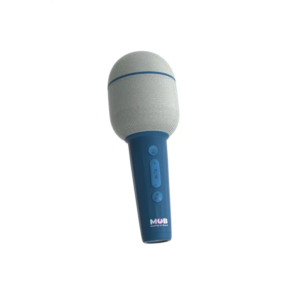 Mob 5 Farklı Eğlenceli Ses Efektli Karaoke Mikrofon ve Bluetooth Hoparlör Mavi