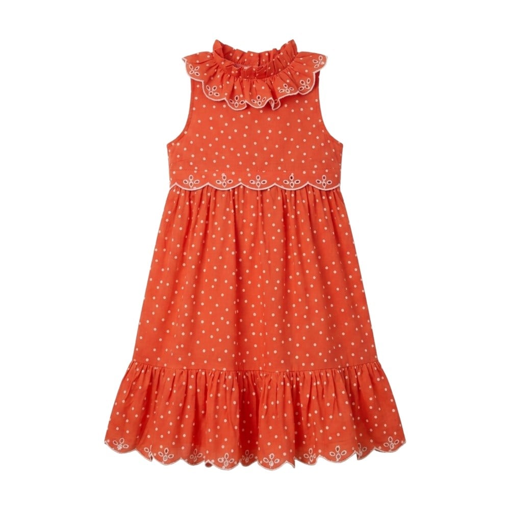 First of July Tangerine Lace Elbise