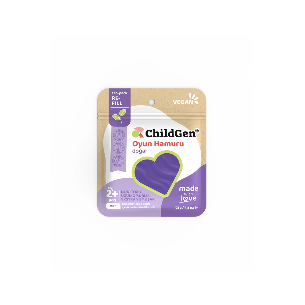 Childgen Play Dough Kartuş 125 gr Mor Oyun Hamuru