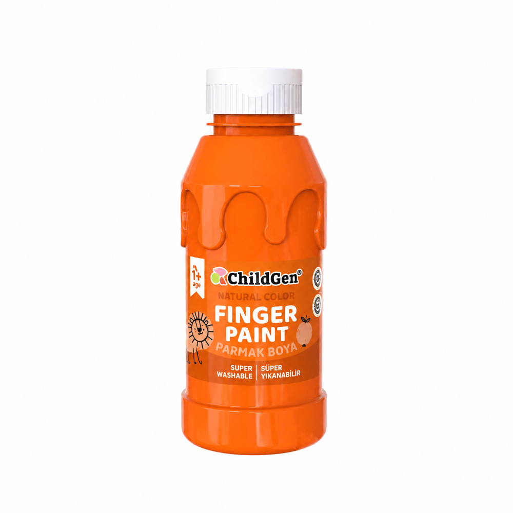 ChildGen Play Dough Süper Yıkanabilir Parmak Boya Süper Yıkanabilir Parmak Boya 350 ml Turuncu