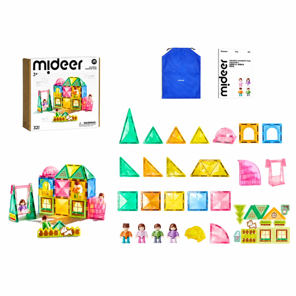 Mideer Magnetic Tiles Bizim Aile 32 Parça