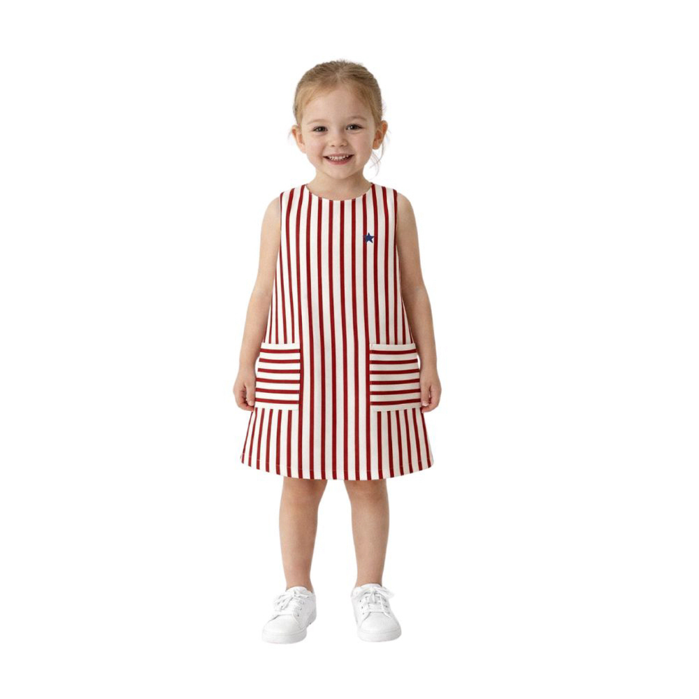 Midu & Fun Fresh Stripe Kırmızı Elbise