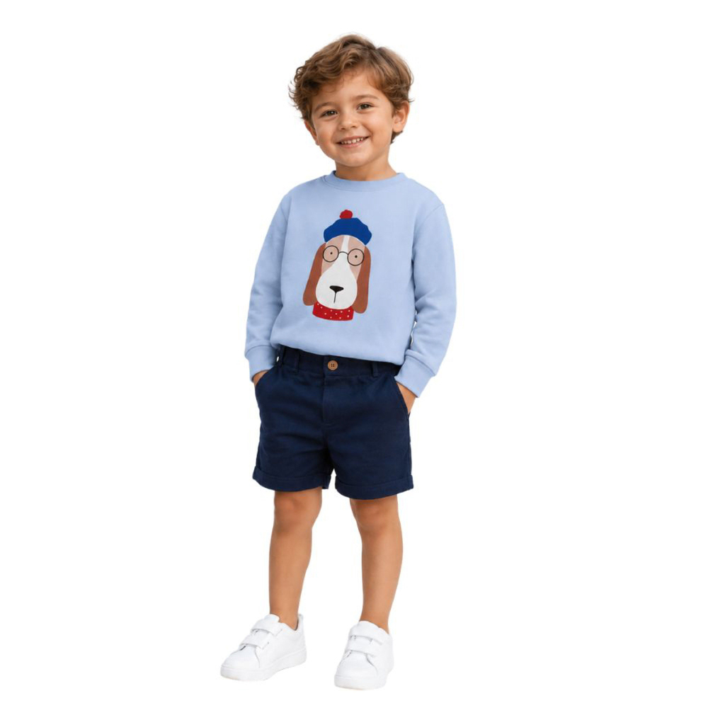 Midu & Fun Parisian Puppy Mavi Sweatshirt