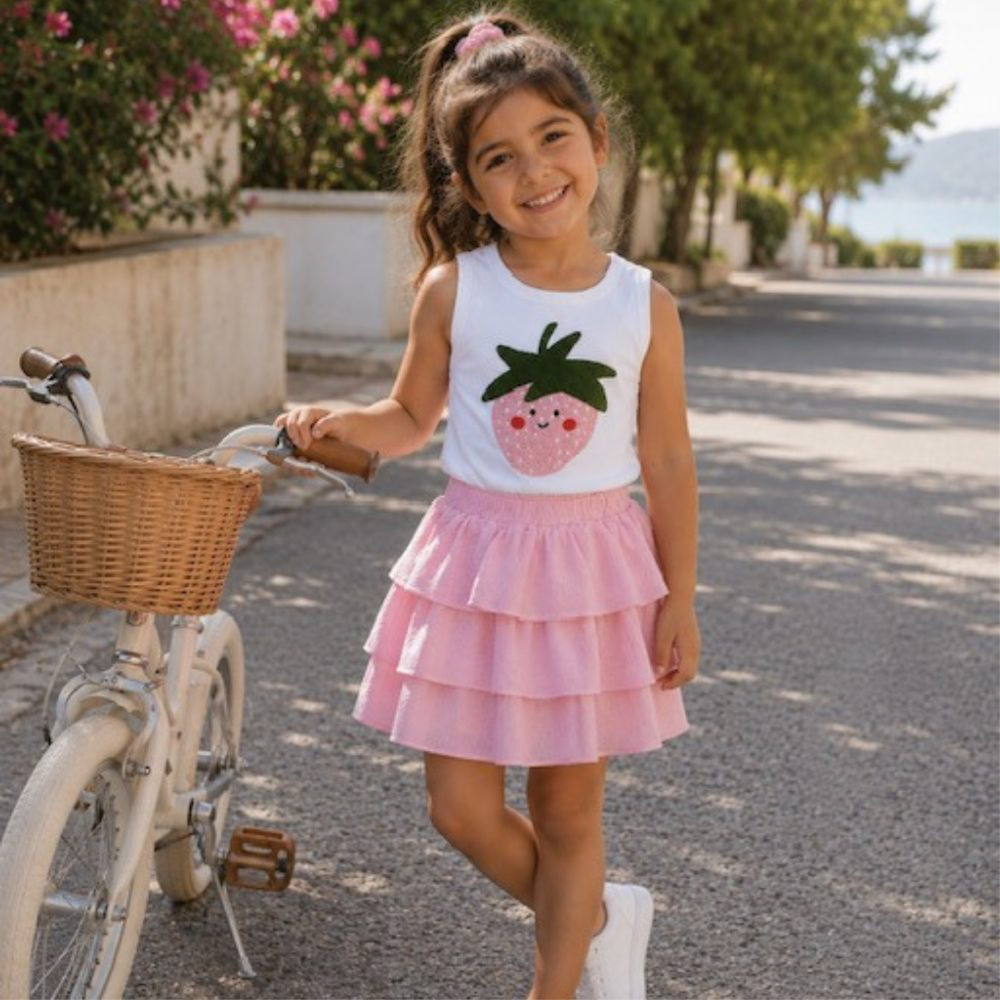 Midu & Fun Ruffles Pembe Etek