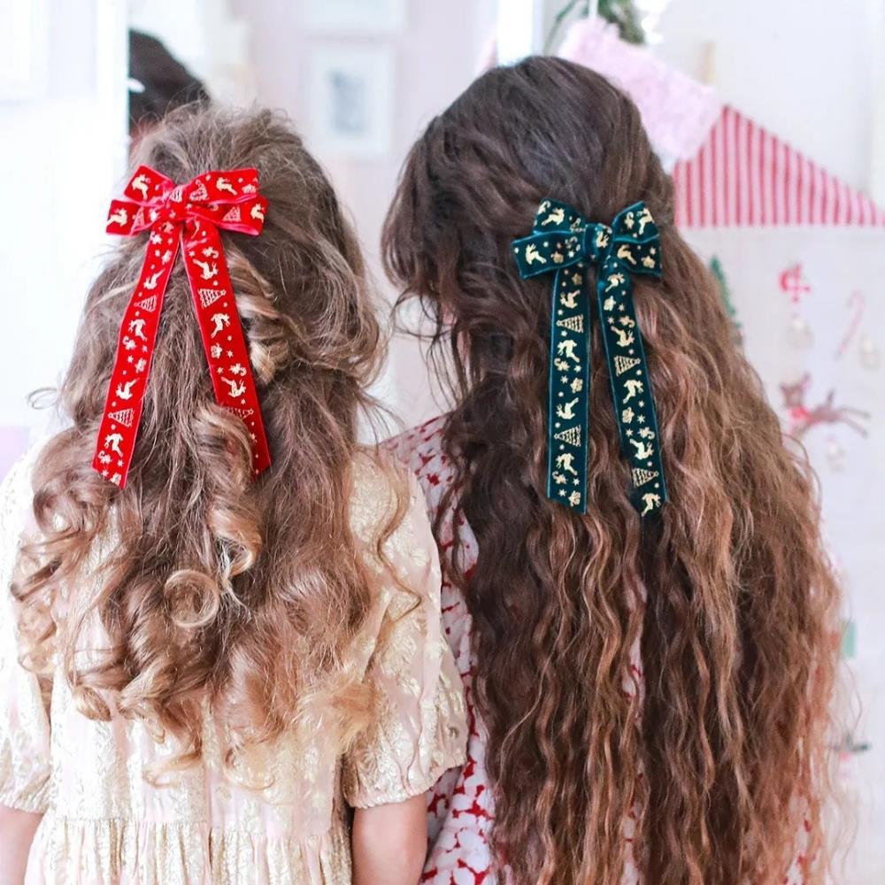 Mini & Kids Kadife Fiyonk Toka Red Bow