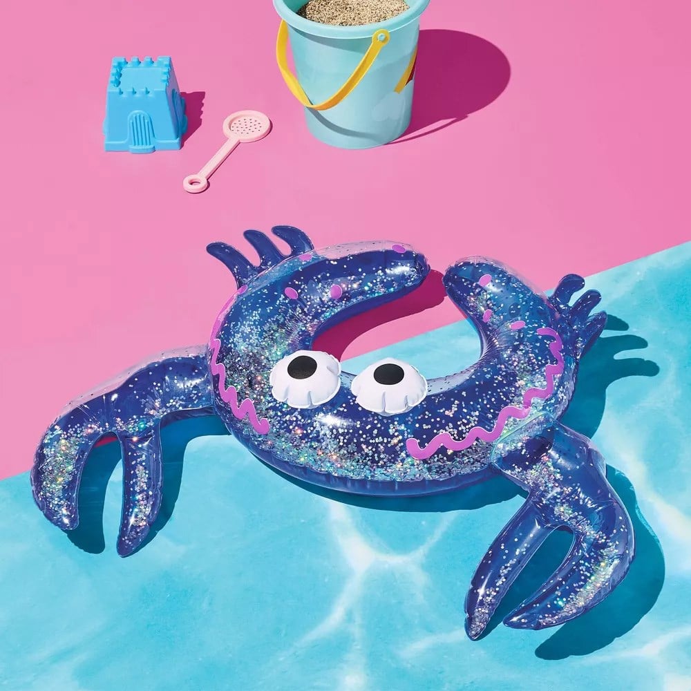 Sun Squad Split Ring Crab Glitter Novelty Float Yüzme Simidi 75 cm