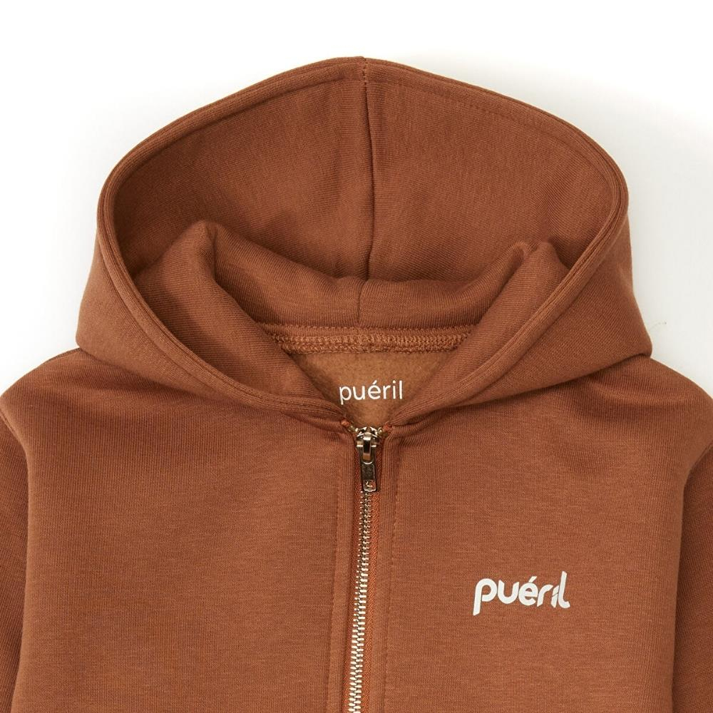 Pueril Kids Şardonlu Fermuarlı Çocuk Eşofman Takımı Toffee