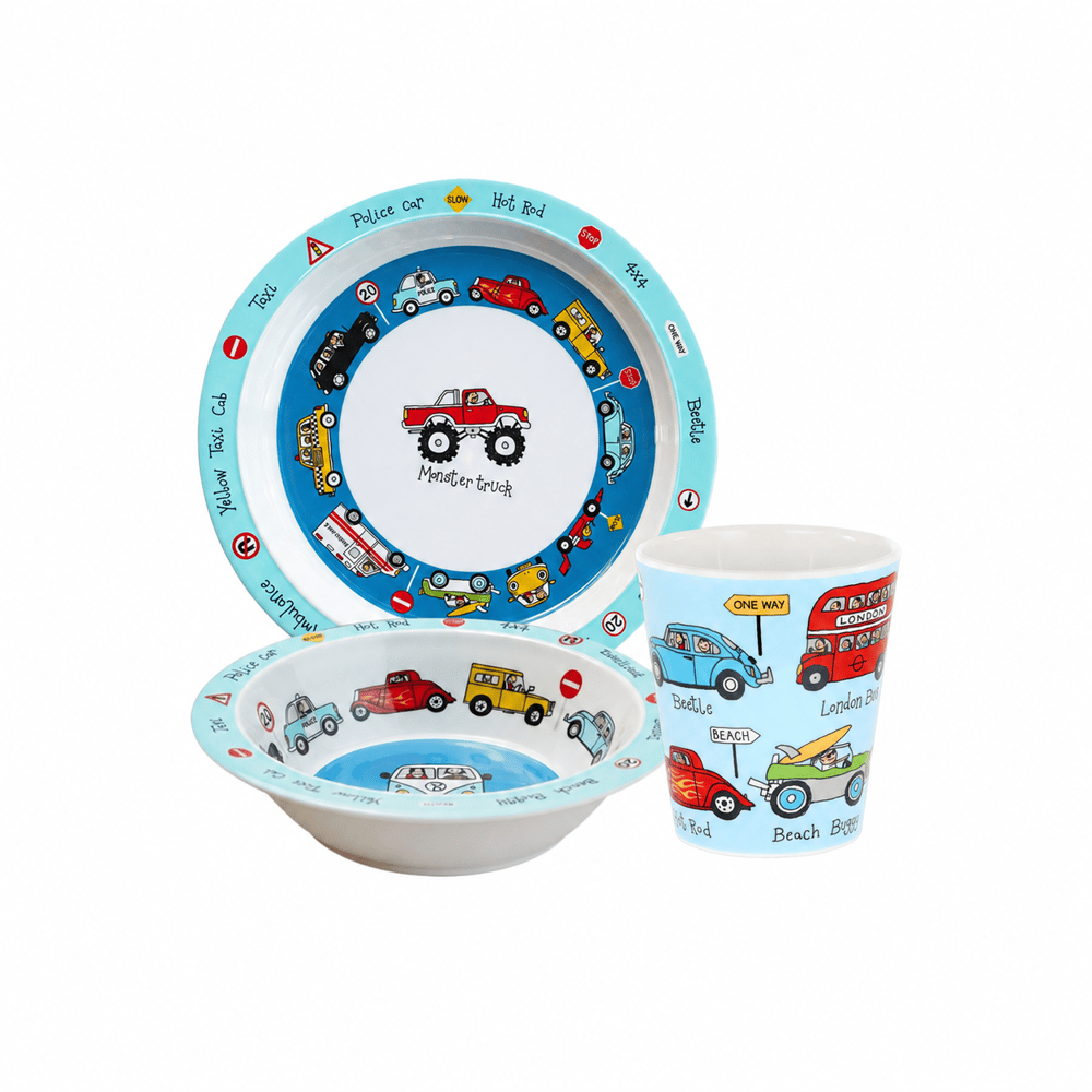 Tyrrell Katz Melamin Mama Tabağı, Kasesi ve Alıştırma Bardağı Cars