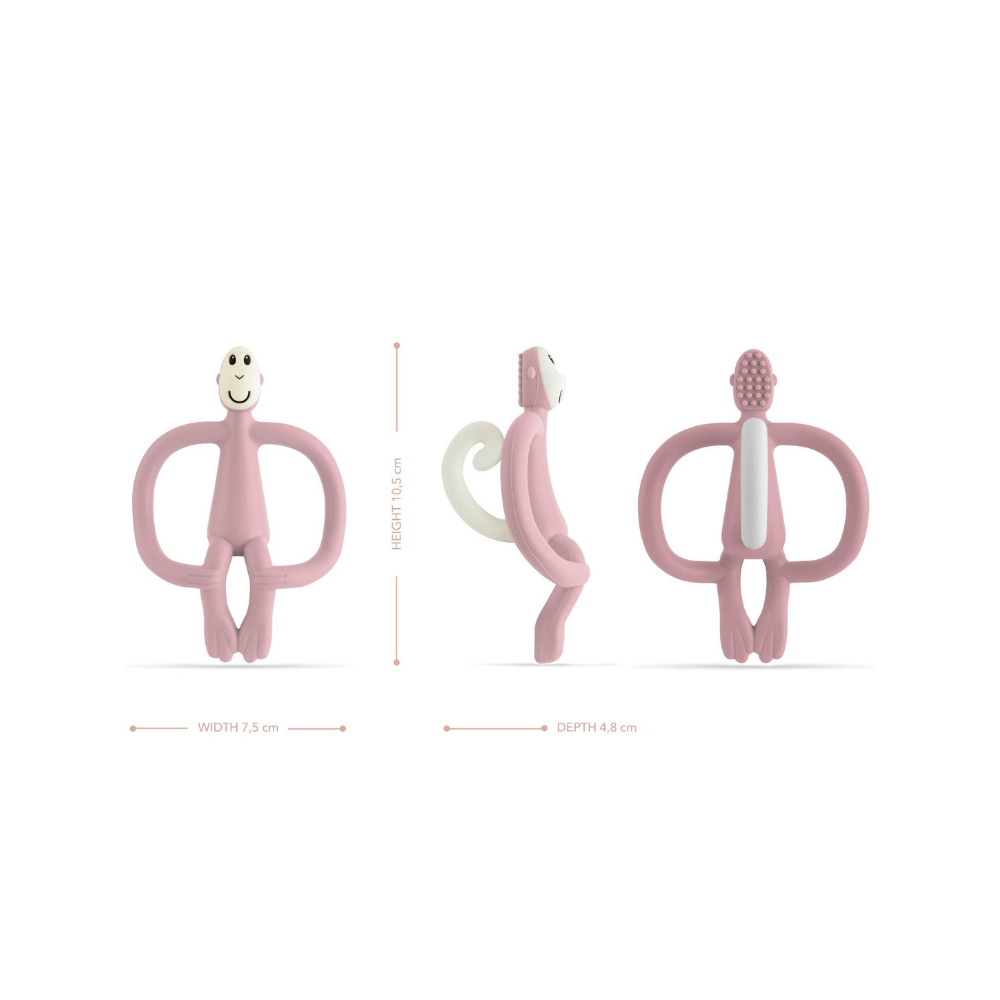 Matchstick Monkey Silikon Diş Kaşıyıcı Monkey Pembe