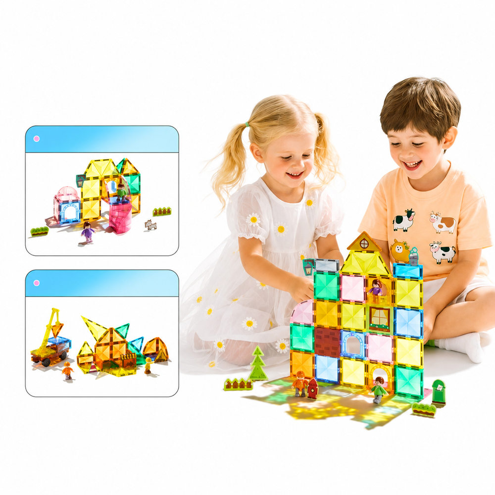 Mideer Magnetic Tiles Bizim Aile 32 Parça