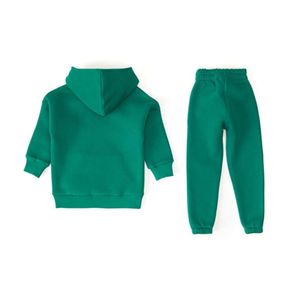 Pueril Kids Çocuk Eşofman Takımı Şardonlu Koyu Yeşil