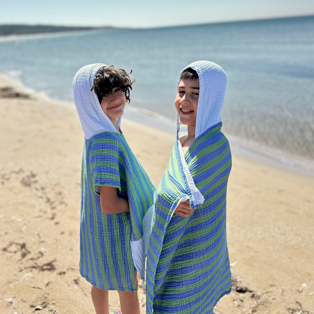 Asu Baby Green Blue Retro Kurulama Örtüsü
