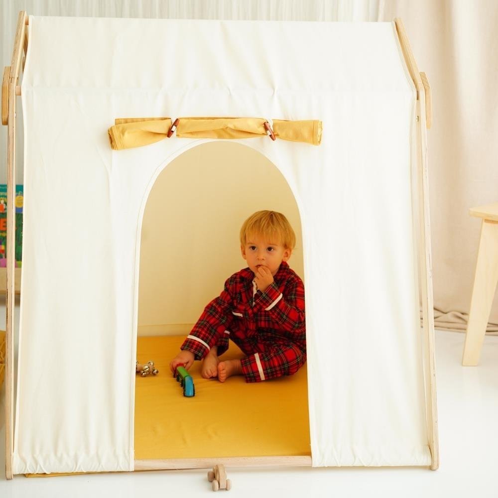 Minik Fare Ahşap Çocuk Oyun Çadırı ve Minderi