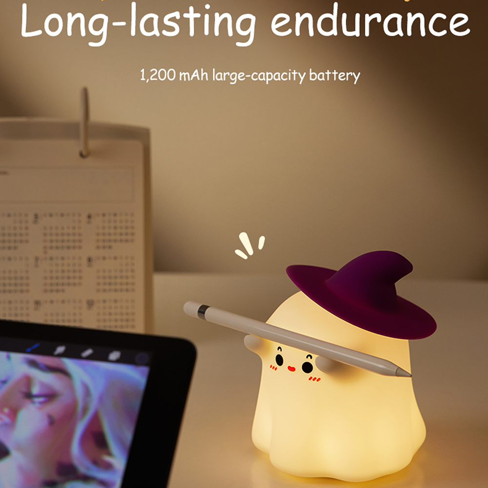 Acornia Sevimli Hayalet Silikon Gece Lambası