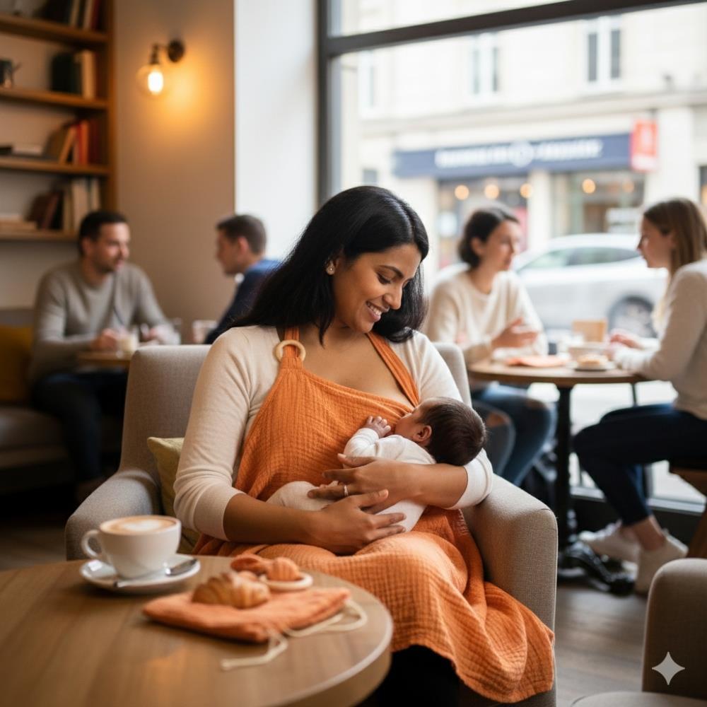 Münü Design Müslin Emzirme Örtüsü Seti Turuncu