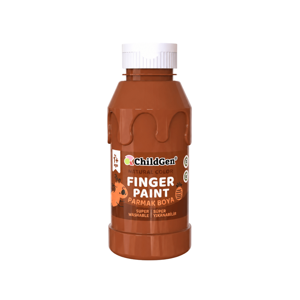 ChildGen Play Dough Süper Yıkanabilir Parmak Boya Süper Yıkanabilir Parmak Boya 350 ml Kahverengi