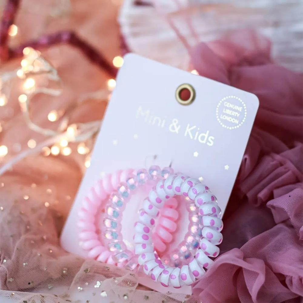 Mini & Kids Hair Spiral Pink Dots