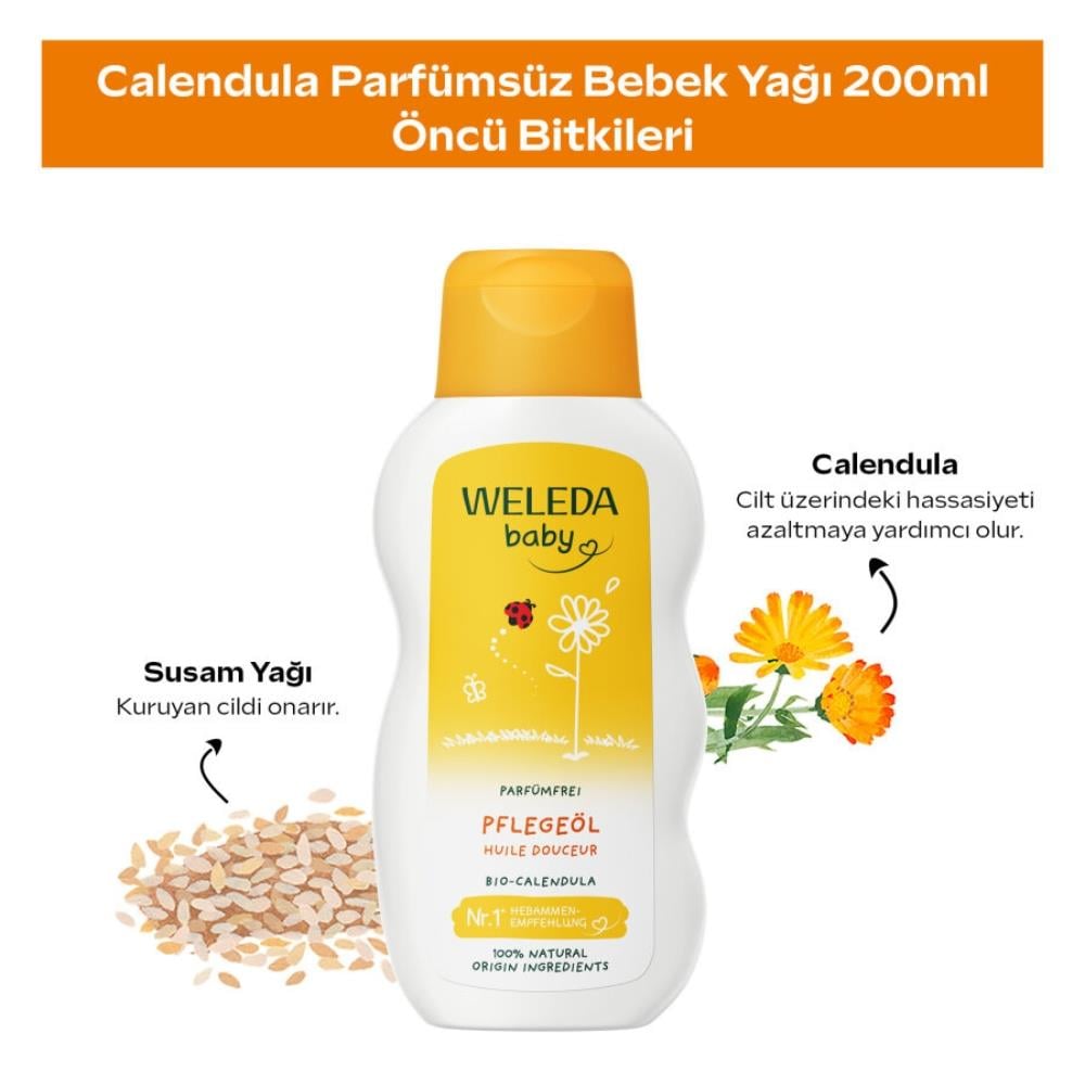 Weleda Calendula Organik Parfümsüz Bebek Yağı 200 ml