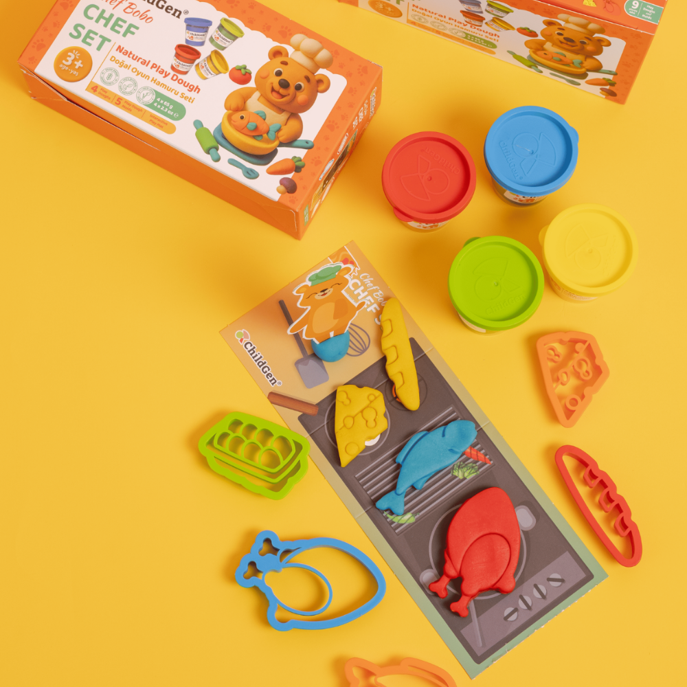 Childgen Play Dough Doğal Oyun Hamuru Sevimli Patiler Chef Set