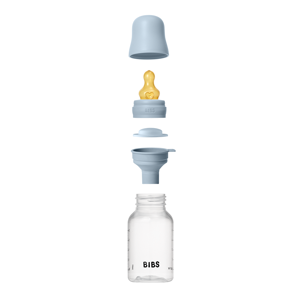 Bibs Baby PP Bottle Kauçuk Uç Yavaş Akış Biberon | Baby Blue 150 ml
