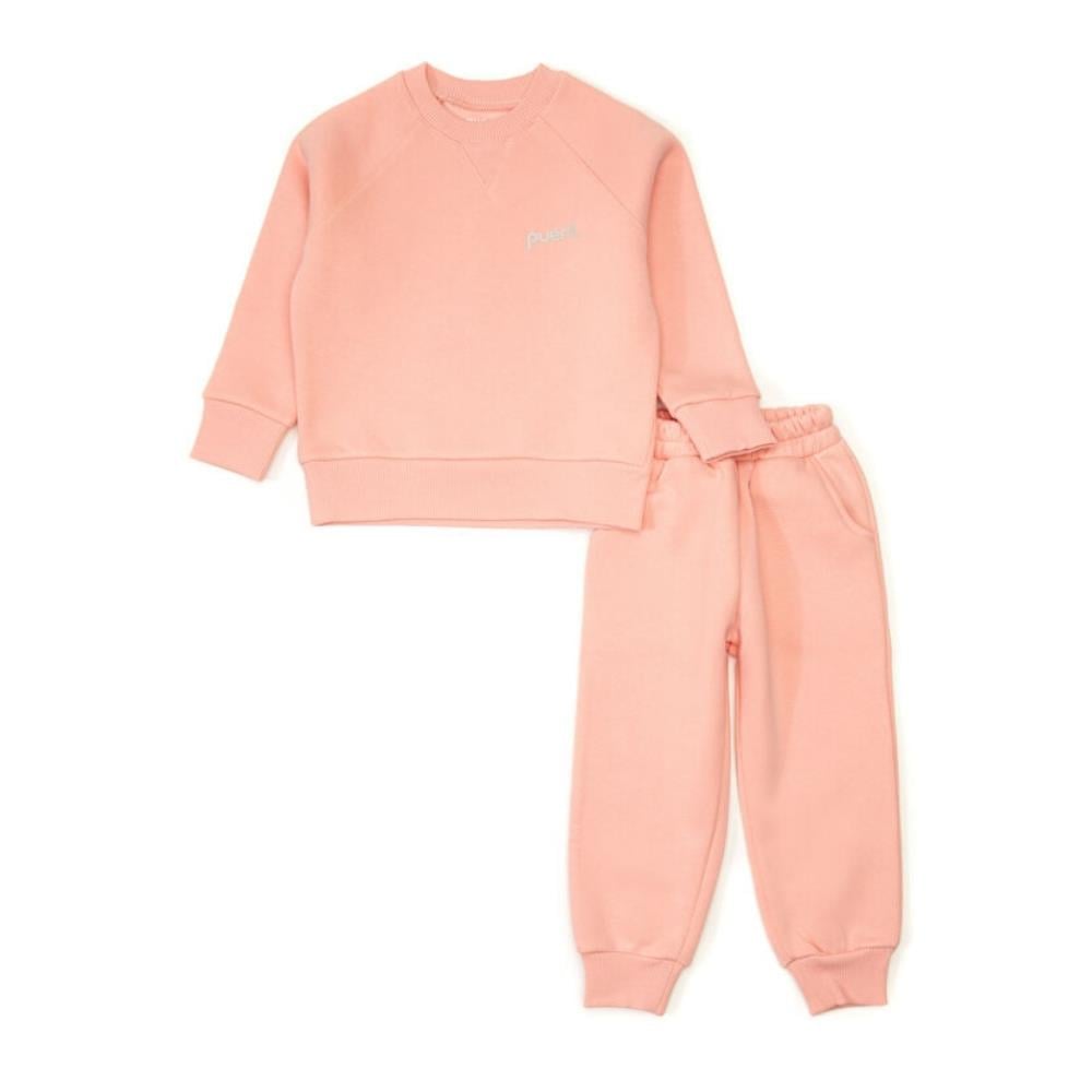 Pueril Kids Şardonlu Klasik Çocuk Eşofman Takımı | Şeftali