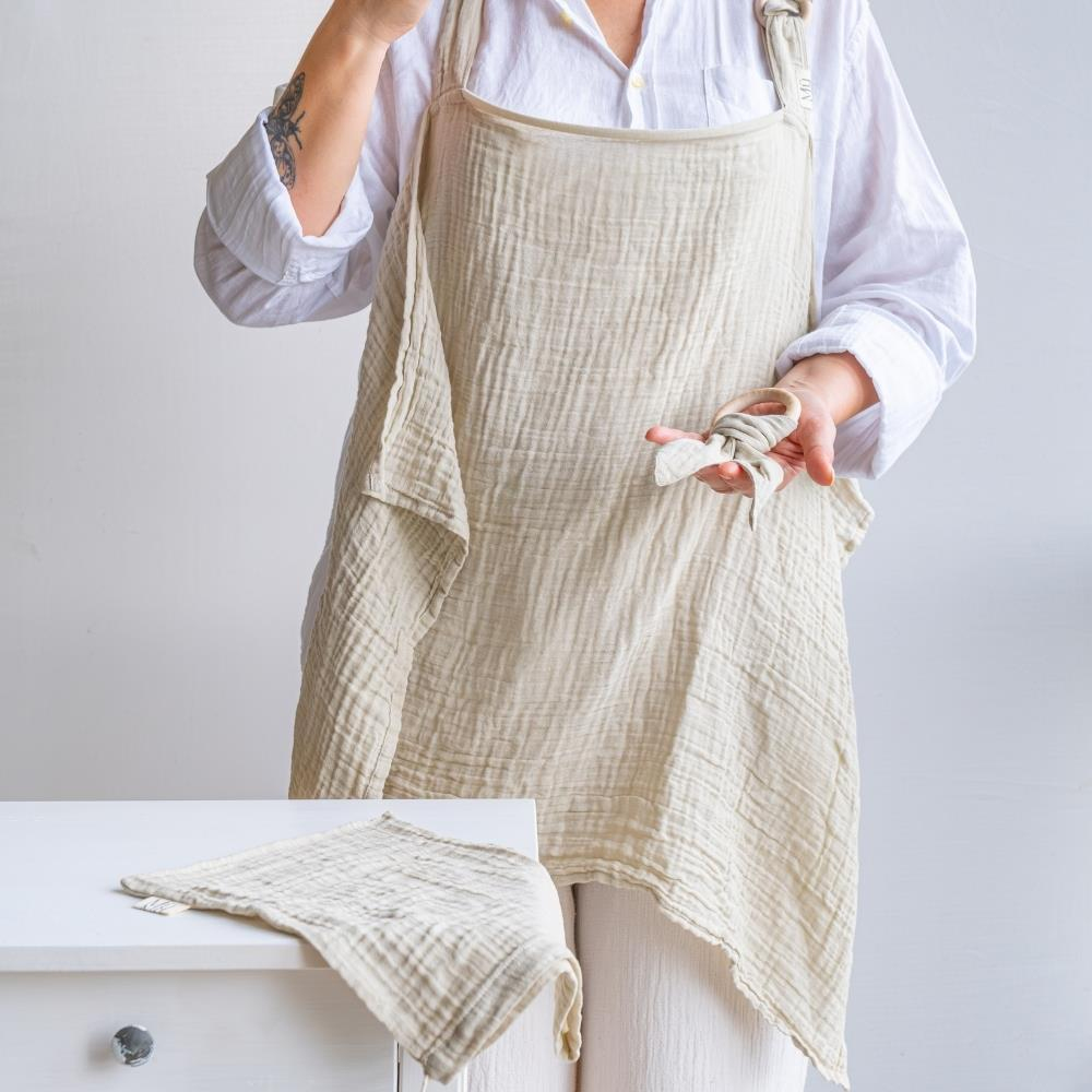 Münü Design Müslin Emzirme Örtüsü Seti Bej