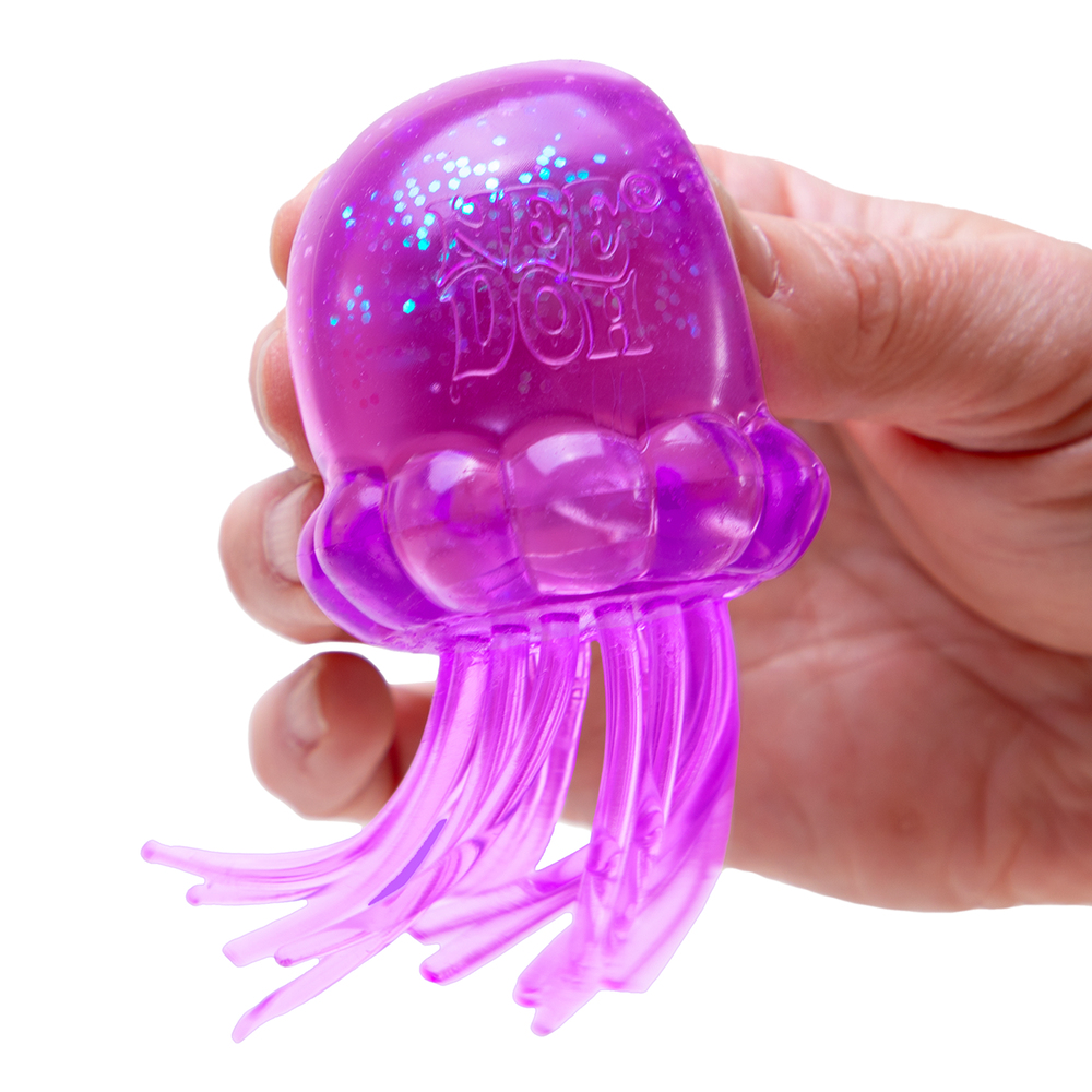 NeeDoh Jelly Squish Stres Topu | Simli Denizanası Squishy Oyuncak Mor