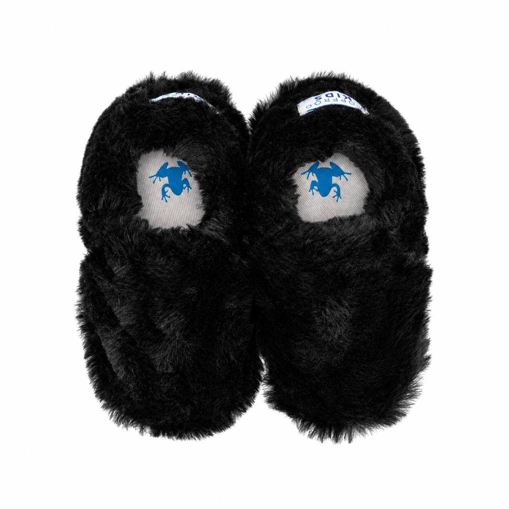Hopfrög Furry Furry Barefoot Patik Siyah Kürk