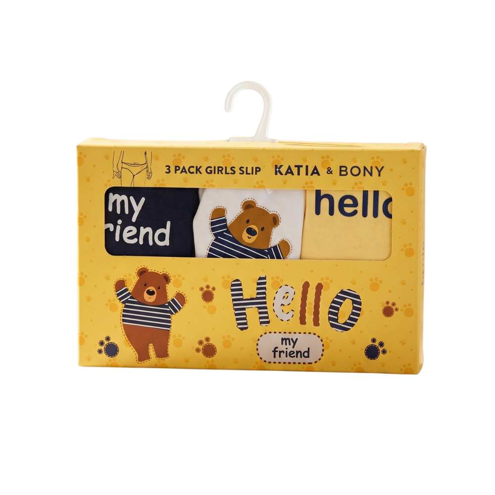 Katia & Bony Kız Çocuk Teddy Baskılı Kutulu 3'lü Slip