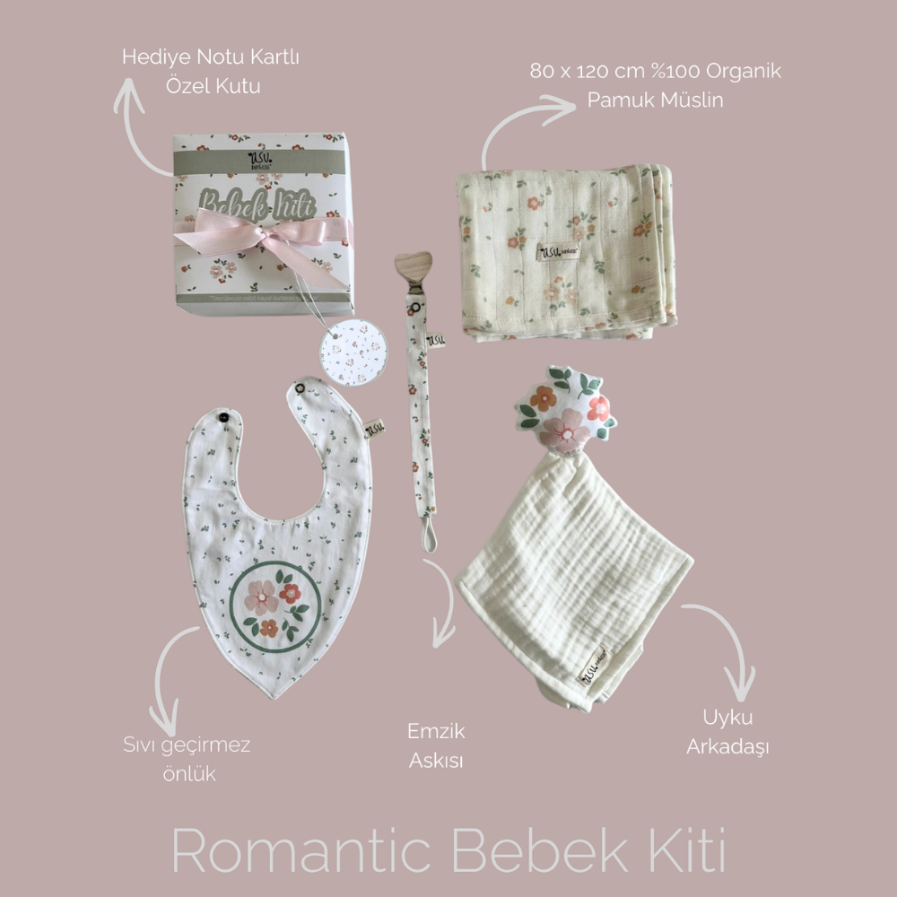 Asu Baby Romantic Organik Pamuk Hediye Bebek Kiti