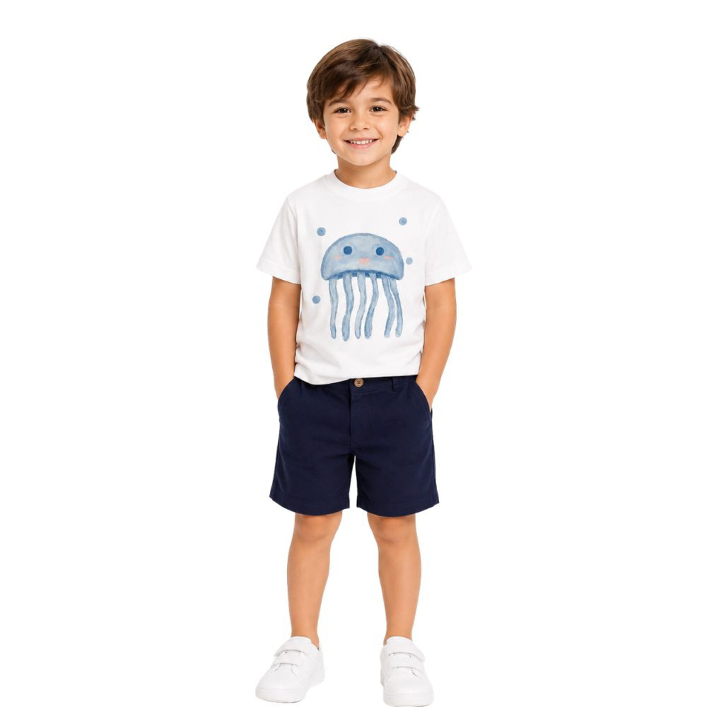 Midu & Fun Sea Buddy Beyaz Tişört