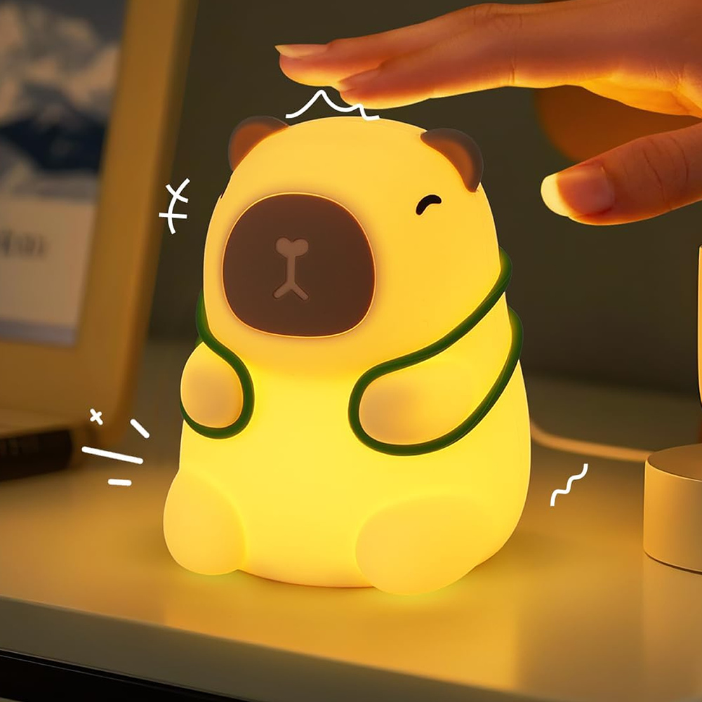 Acornia Sevimli Capybara Gece Lambası Sırt Çantalı