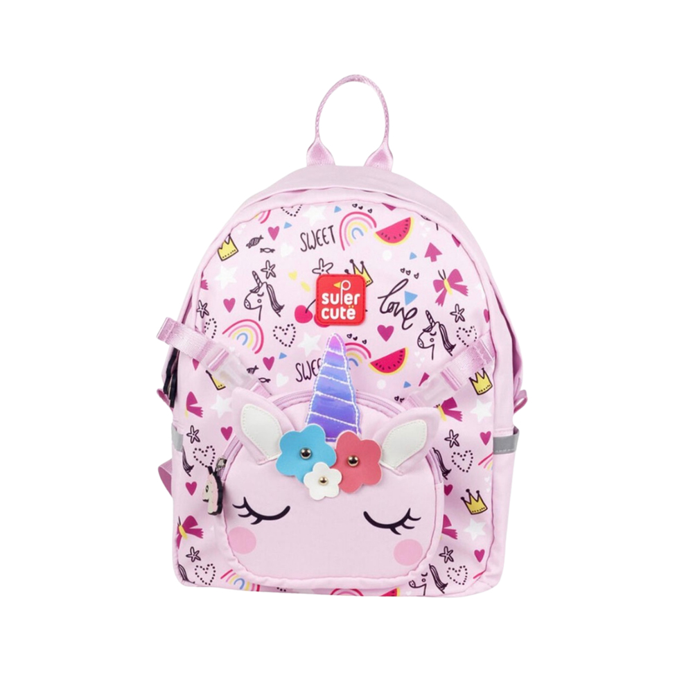 Supercute Two-in-One Unicorn Sırt Çantası Pembe