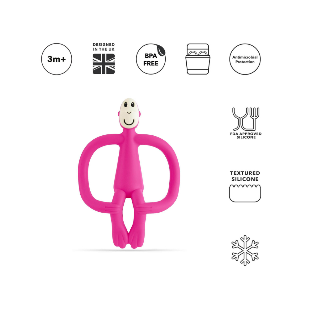 Matchstick Monkey Silikon Diş Kaşıyıcı Monkey Fuşya