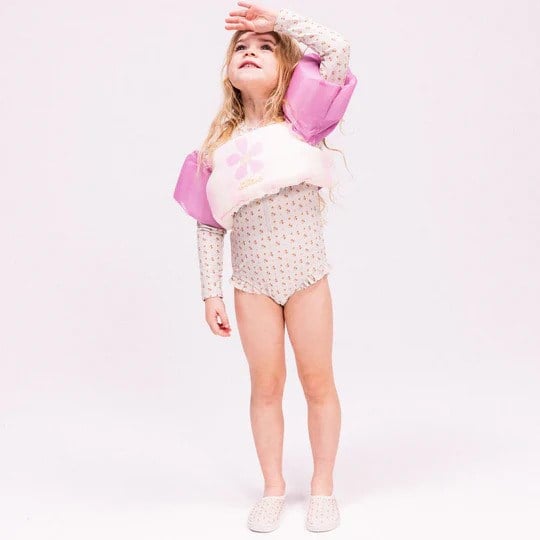 Swim Essentials Pink Flower Market Puddle Jumper Kolluklu Yüzme Yeleği 2-6