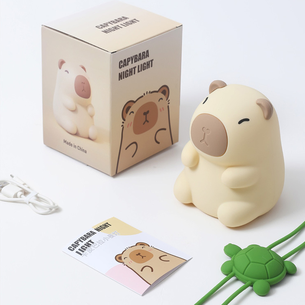 Acornia Sevimli Capybara Gece Lambası Sırt Çantalı