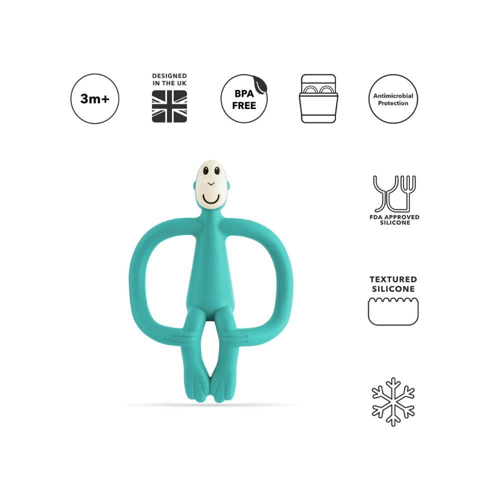 Matchstick Monkey Silikon Diş Kaşıyıcı Monkey Turkuaz