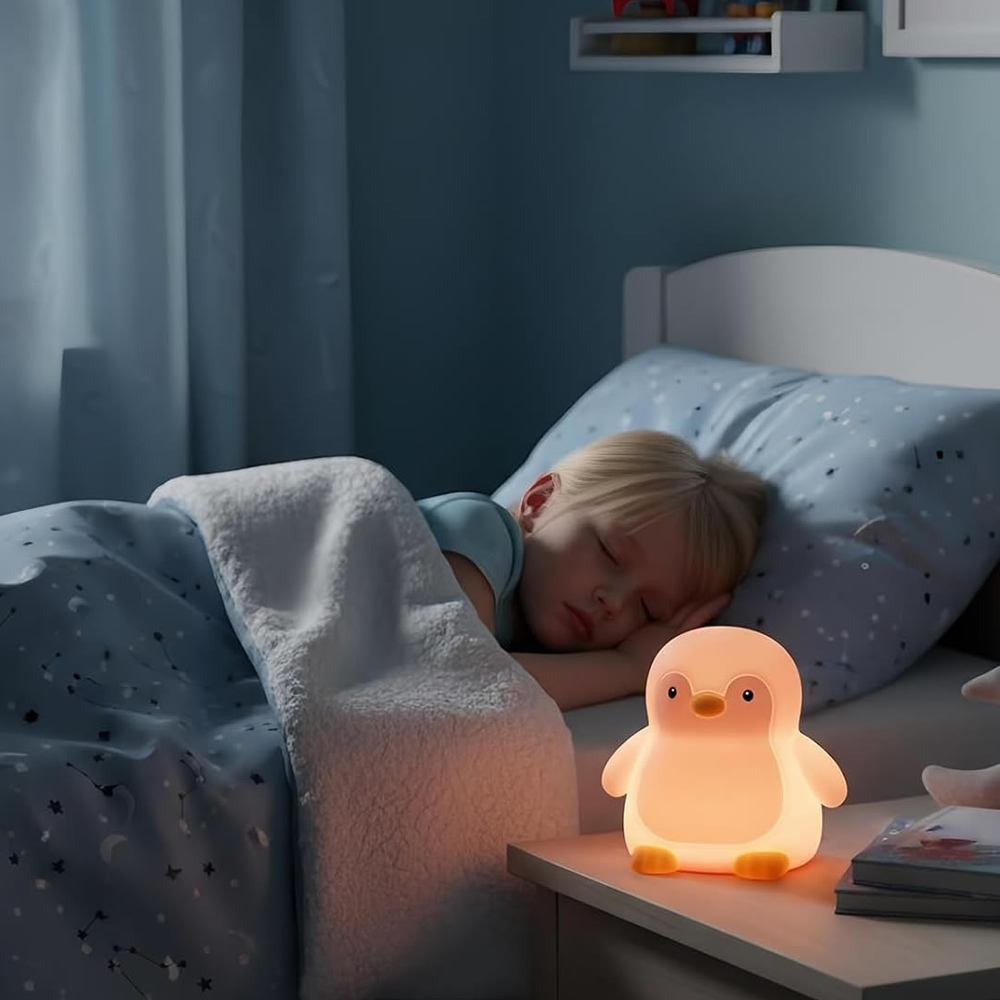 Acornia Sevimli Penguen Gece Lambası Pembe