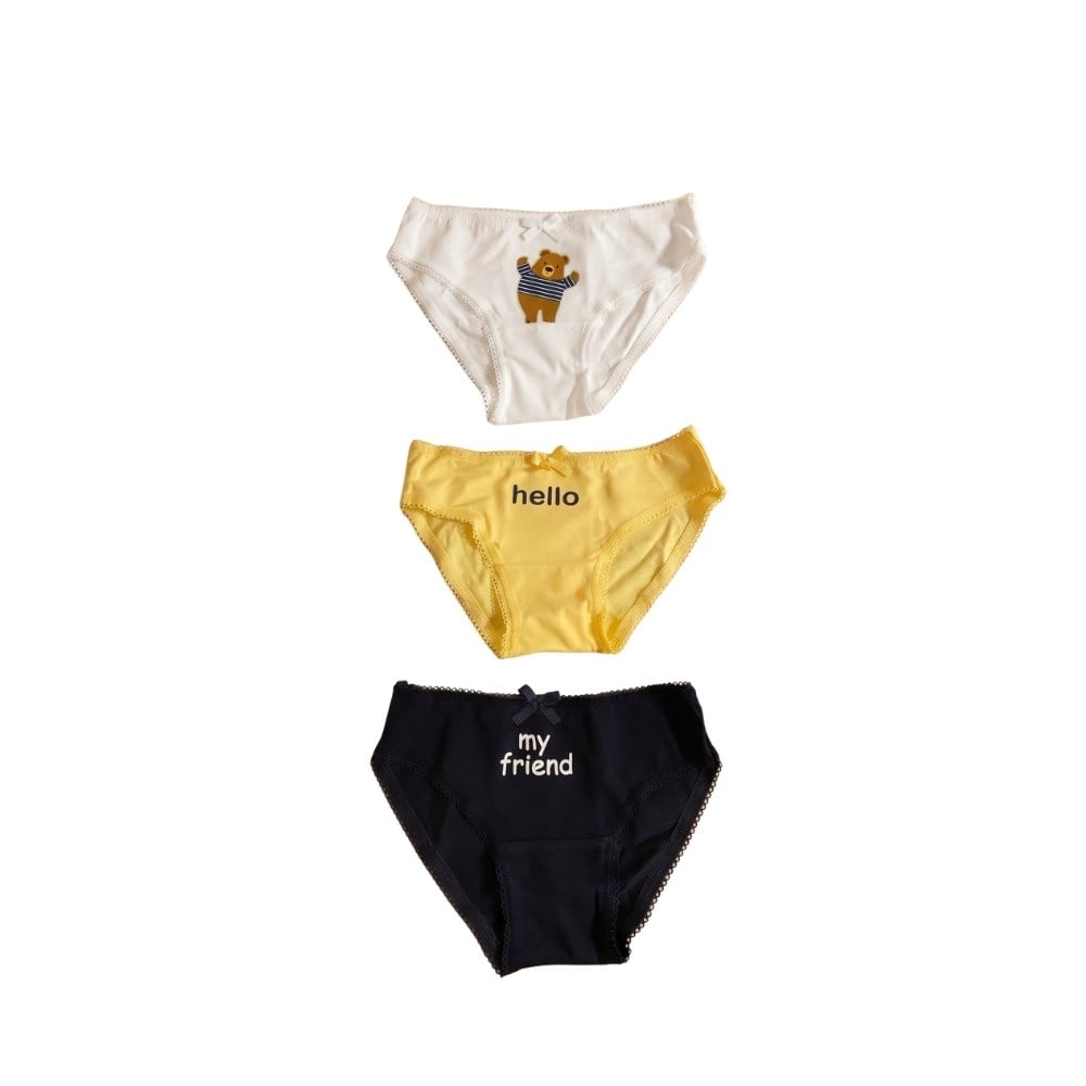 Katia & Bony Kız Çocuk Teddy Baskılı Kutulu 3'lü Slip