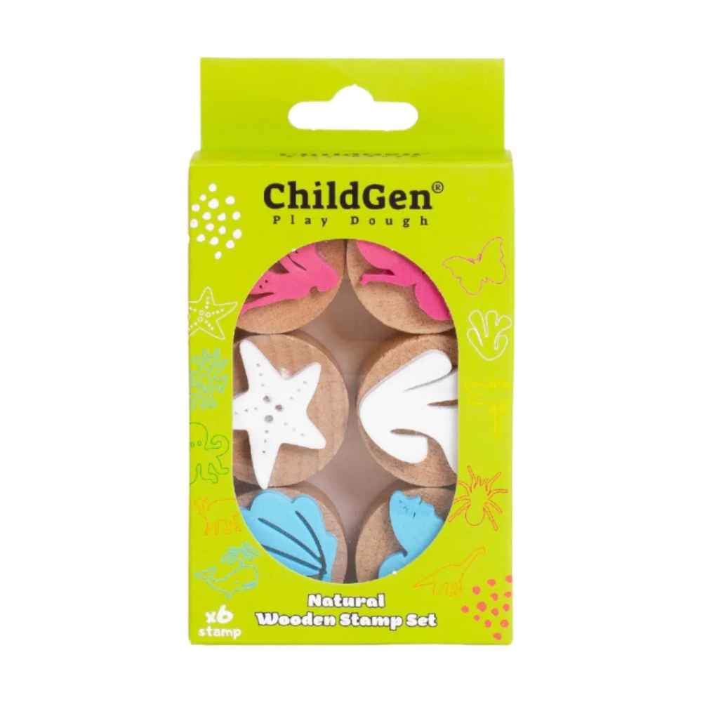 Childgen Play Dough Ahşap Damga Deniz Kızı Seti