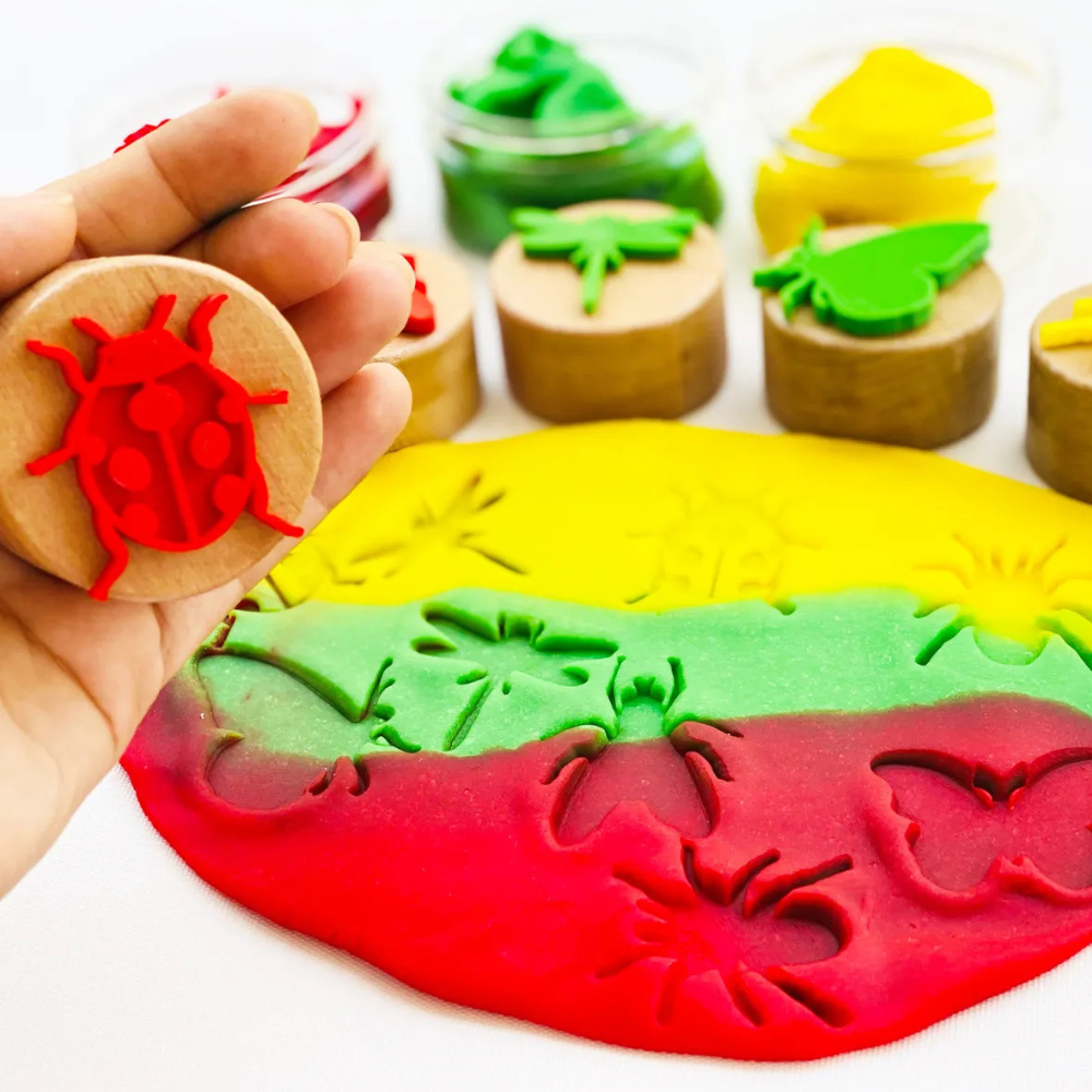 Childgen Play Dough Ahşap Damga Böcekler Seti