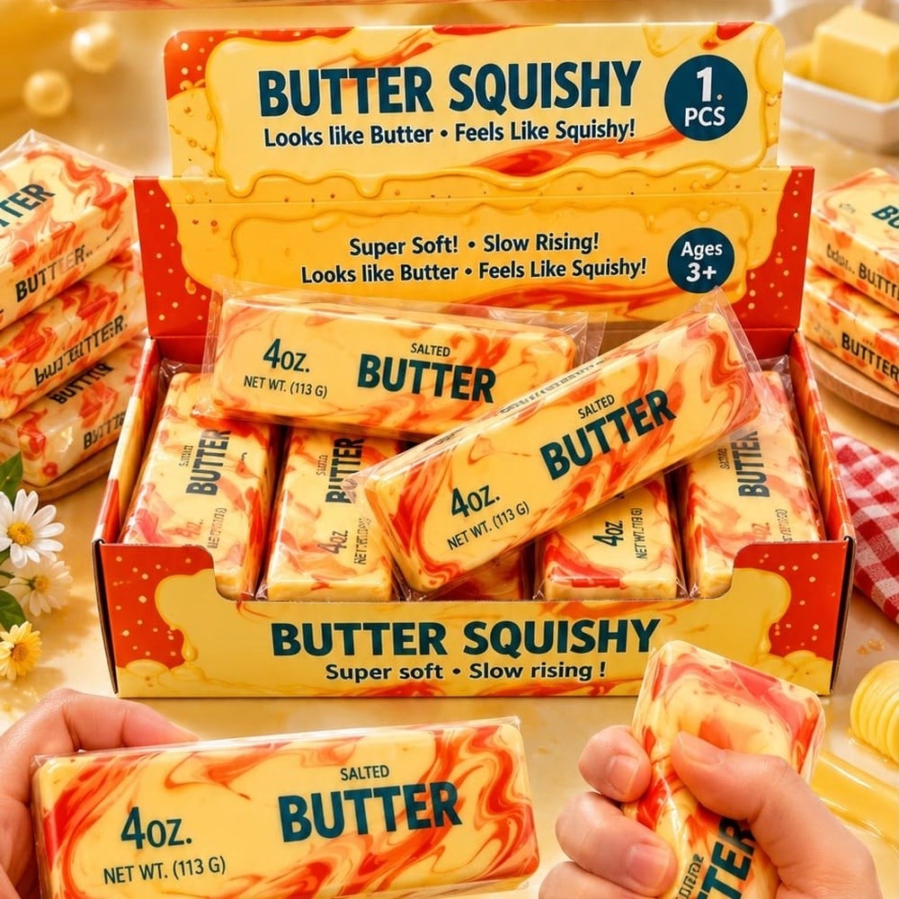 Fukaisu Butter Squishy | Stres Gideren Sıkma Oyuncağı Turuncu