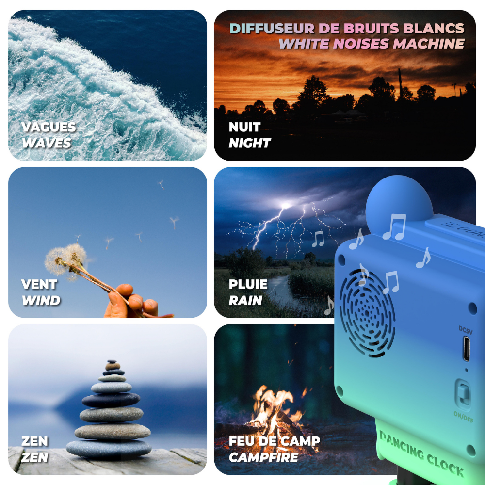 Mob Eğlenceli Dans Eden Mavi Bluetooth Hoparlör ve Çalar Saat