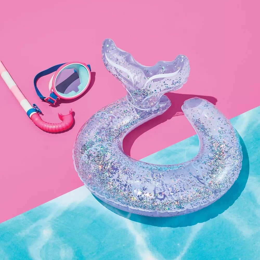 Sun Squad Split Ring-Mermaid Glitter Novelty Float Lavender Yüzme Simidi 47 cm