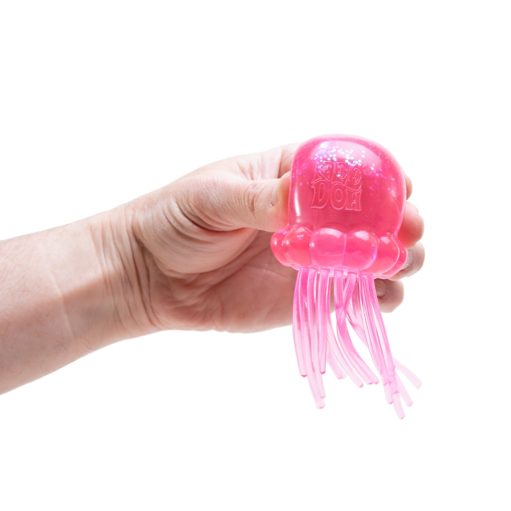 NeeDoh Jelly Squish Stres Topu | Simli Denizanası Squishy Oyuncak Pembe
