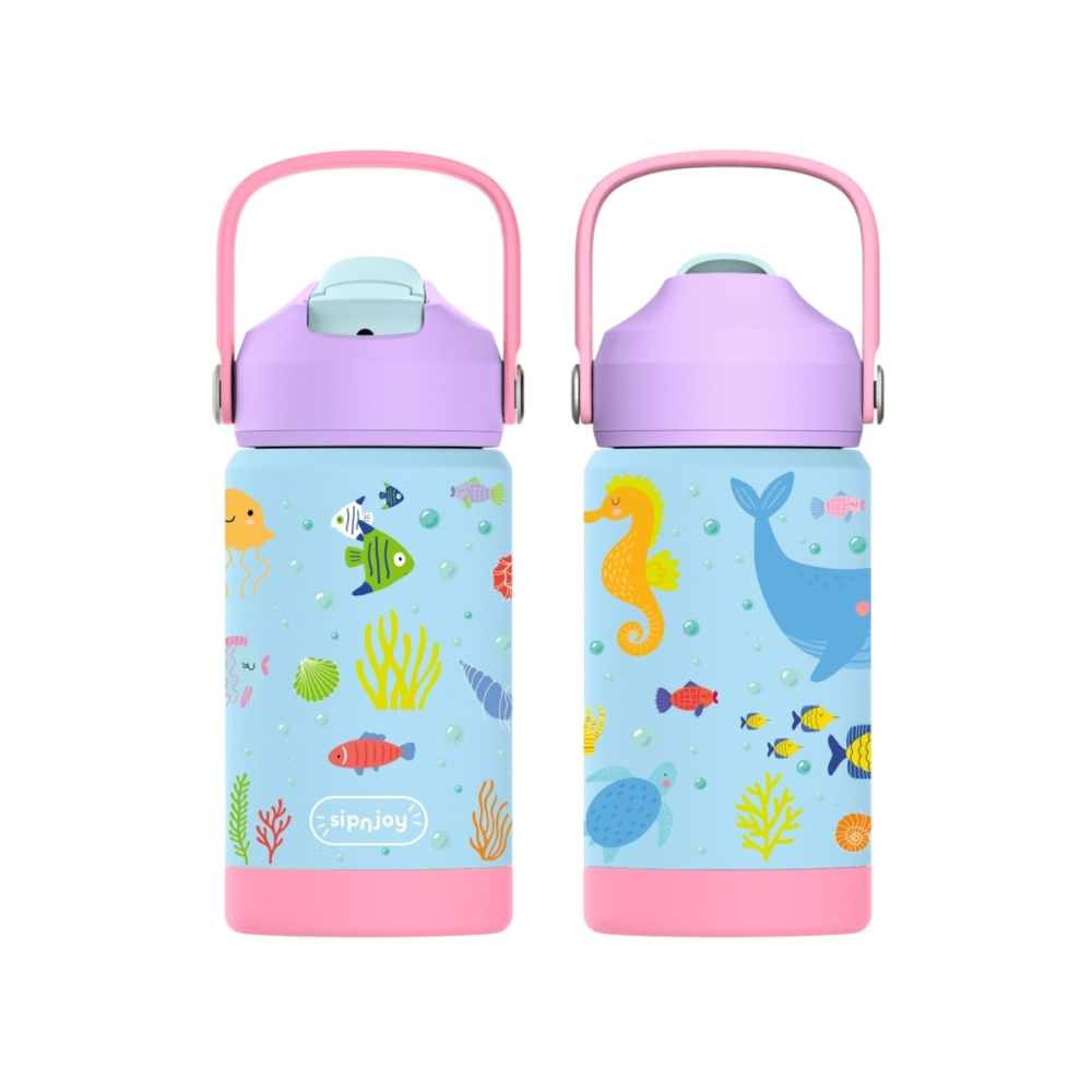 SipnJoy FlipSip Çocuk Su Termosu 360 ml Ocean Whispers