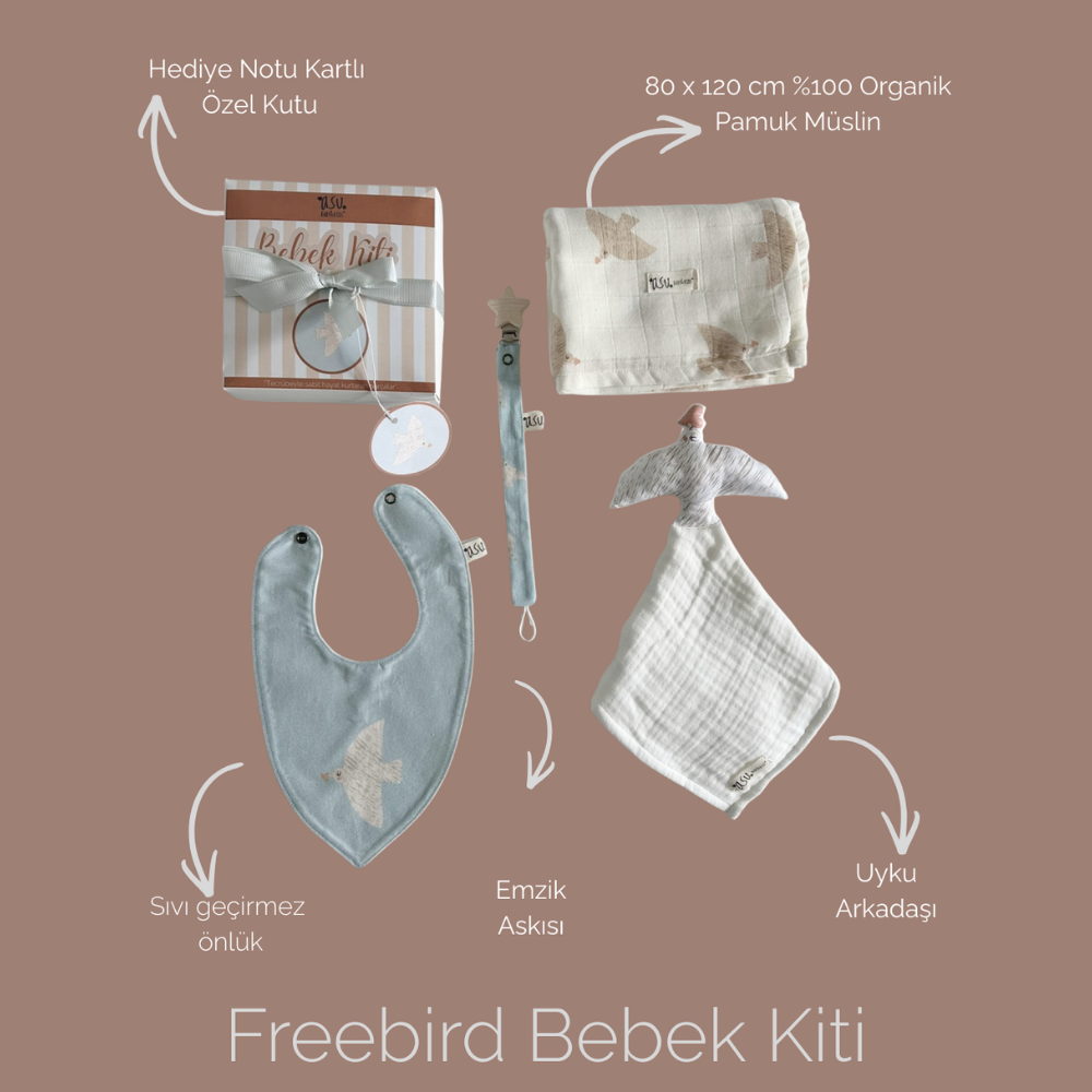 Asu Baby Freebird Organik Pamuk Hediye Bebek Kiti