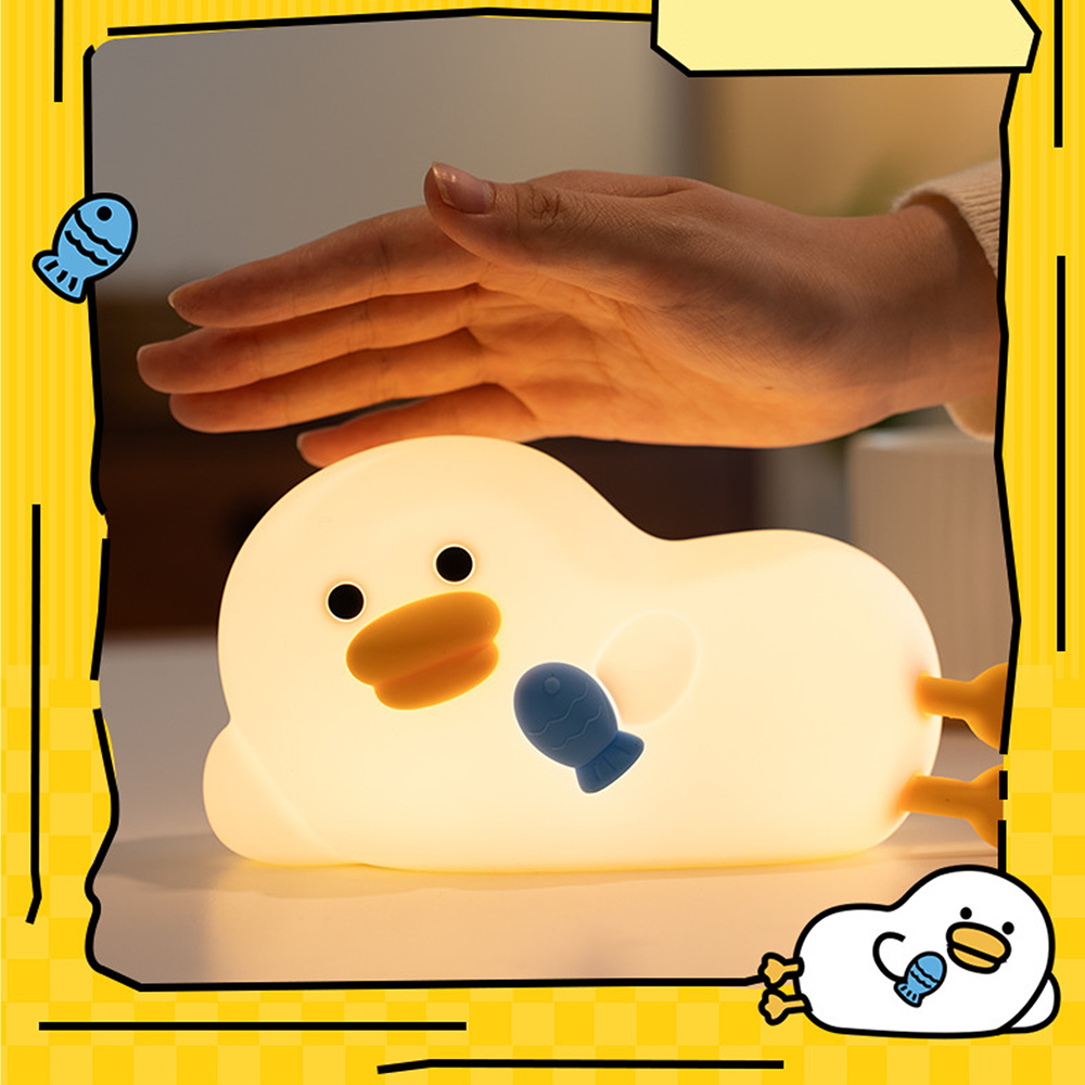 Acornia Balıklı Ördek Şarjlı Gece Lambası